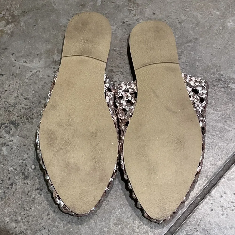 Coconuts By Matisse Island Gold Woven Leather Every Sandal Mule Shoe Womens 6M